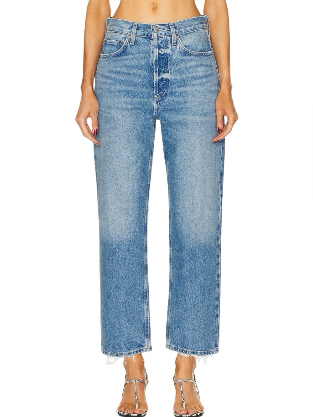 Agolde 90s Crop Mid Rise Loose Fit Straight Leg Denim Jean in Bound Wash Size 26